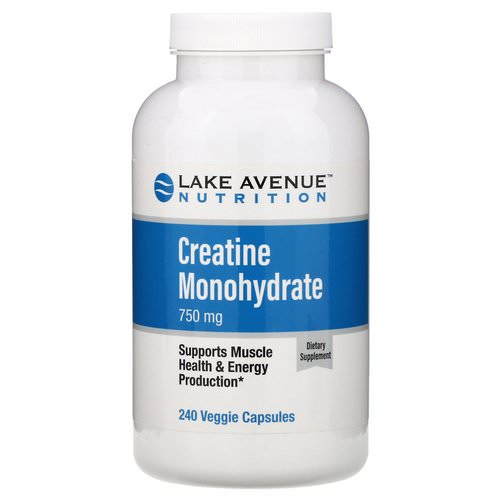 Lake Avenue Nutrition, Creatine Monohydrate, 750 mg, 240 Veggie Capsules Review