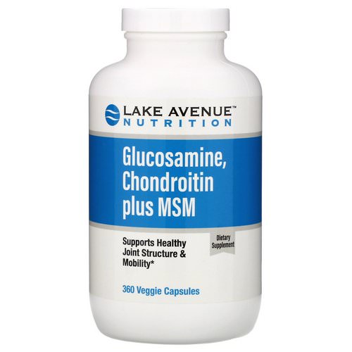 Lake Avenue Nutrition, Glucosamine, Chondroitin plus MSM, 360 Veggie Capsules Review