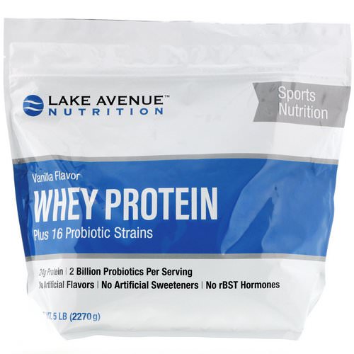 Lake Avenue Nutrition, Whey Protein + Probiotics, Vanilla Flavor, 5 lb (2270 g) Review
