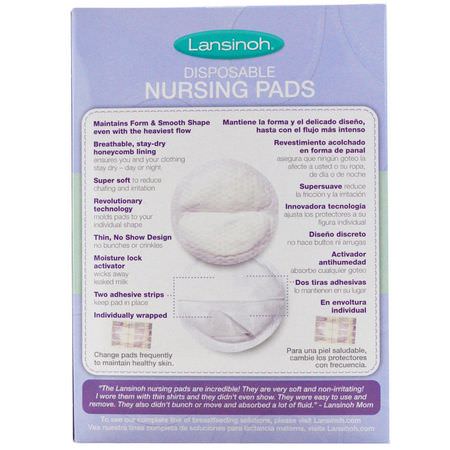 產婦護理墊: Lansinoh, Disposable Nursing Pads, 60 Individually Wrapped Pads