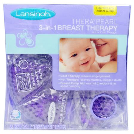 母乳喂養, 孕婦: Lansinoh, TheraPearl, 3-in-1 Breast Therapy, 2 Packs