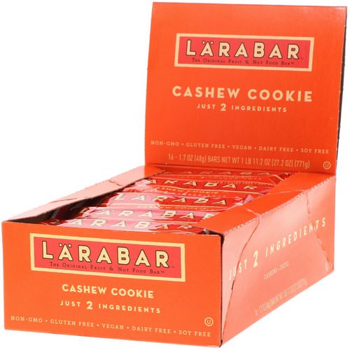 Larabar, Cashew Cookie, 16 Bars, 1.7 oz (48 g) Each Review