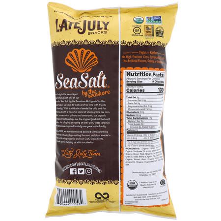 芯片, 小吃: Late July, Multigrain Tortilla Chips, Sea Salt by the Seashore, 6 oz (170 g)