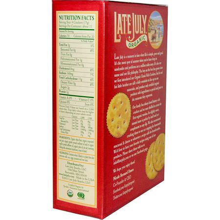 餅乾, 小吃: Late July, Organic Classic Rich Crackers, 6 oz (170 g)