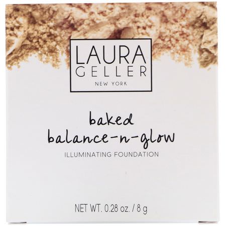 基礎, 臉部: Laura Geller, Baked Balance-N-Glow, Illuminating Foundation, Medium, 0.28 oz (8 g)