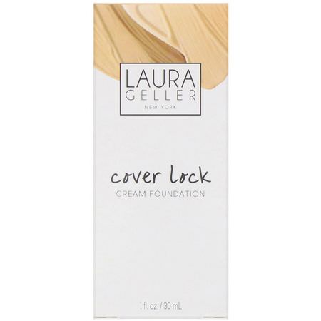 基礎, 臉部: Laura Geller, Cover Lock, Cream Foundation, Medium, 1 fl oz (30 ml)