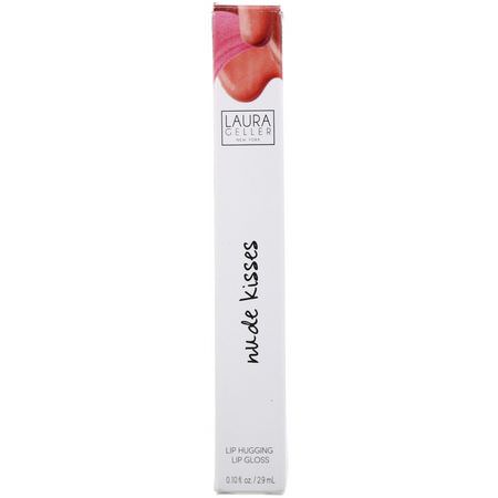 唇彩, 嘴唇: Laura Geller, Nude Kisses, Lip Hugging Lip Gloss, Blushing, 0.10 fl oz (2.9 ml)