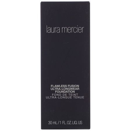 基礎, 臉部: Laura Mercier, Flawless Fusion, Ultra-Longwear Foundation, 5W1 Amber, 1 fl oz (30 ml)