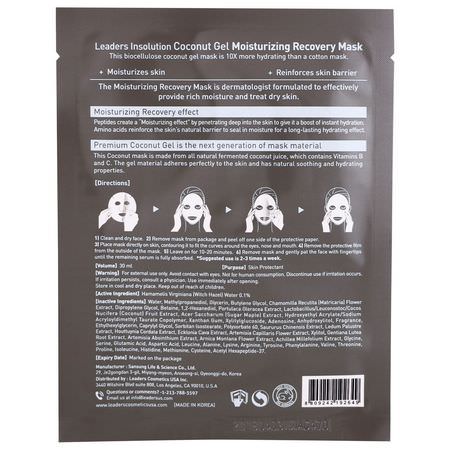 保濕面膜, K美容面膜: Leaders, Coconut Gel Moisturizing Recovery Mask, 1 Mask, 30 ml
