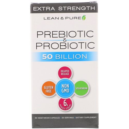 Lean & Pure, Prebiotic & Probiotic Complete, Extra Strength, 50 Billion, 30 Vegetarian capsules Review