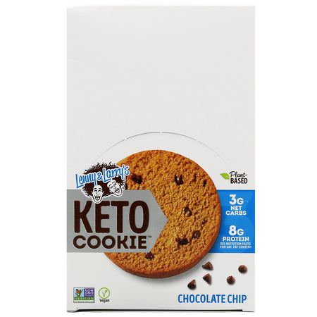 小吃, 蛋白質餅乾: Lenny & Larry's, Keto Cookies, Chocolate Chip, 12 Cookies, 1.6 oz (45 g) Each