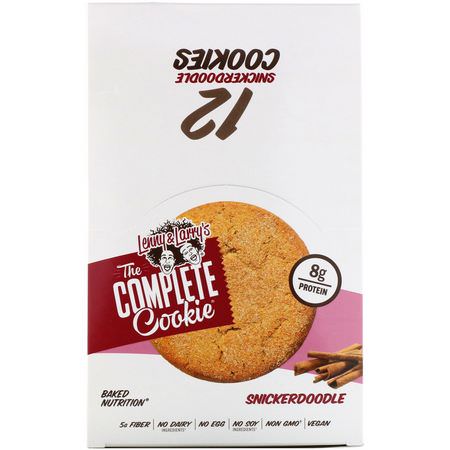 蛋白質餅乾, 蛋白質小吃: Lenny & Larry's, The Complete Cookie Snickerdoodle, 12 Cookies, 2 oz (57 g) Each