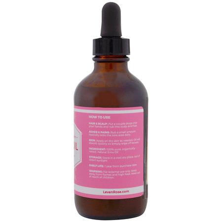 頭皮護理, 頭髮護理: Leven Rose, 100% Pure & Organic Emu Oil, 4 fl oz (118 ml)