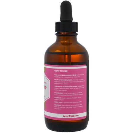 瑕疵, 粉刺: Leven Rose, 100% Pure & Organic Rosehip Oil, 4 fl oz (118 ml)