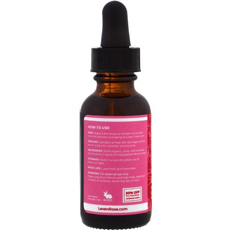 曬后防曬護理: Leven Rose, 100% Pure & Organic Sea Buckthorn Seed Oil, 1 fl oz (30 ml)