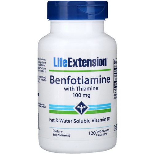 Life Extension, Benfotiamine with Thiamine, 100 mg, 120 Vegetable Capsule Review
