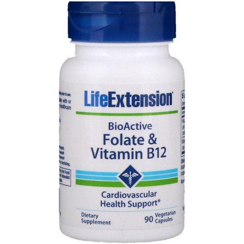 Life Extension, BioActive, Folate & Vitamin B12, 90 Vegetarian Capsules Review