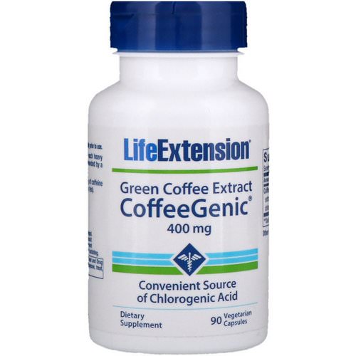 Life Extension, CoffeeGenic, Green Coffee Extract, 400 mg, 90 Vegetarian Capsules Review