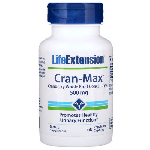 Life Extension, Cran-Max, Cranberry Whole Fruit Concentrate, 500 mg, 60 Vegetarian Capsules Review