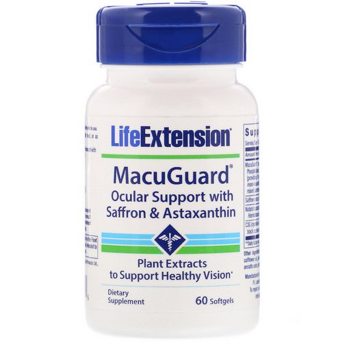 Life Extension, MacuGuard, Ocular Support with Saffron & Astaxanthin, 60 Softgels Review