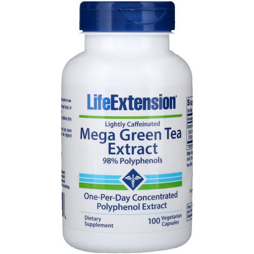 Life Extension, Mega Green Tea Extract, Lightly Caffeinated, 100 Vegetarian Capsules Review