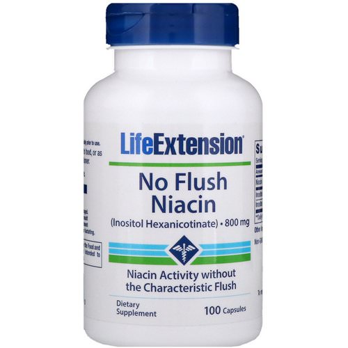 Life Extension, No Flush Niacin, 800 mg, 100 Capsules Review