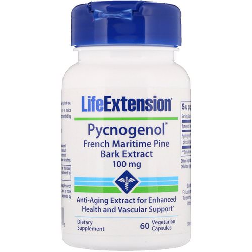 Life Extension, Pycnogenol, French Maritime Pine Bark Extract, 100 mg, 60 Vegetarian Capsules Review