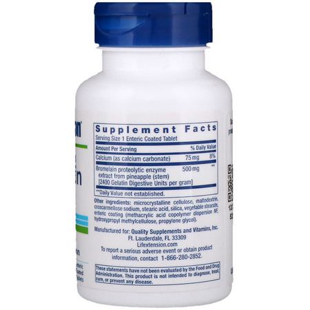 鳳仙花, 消化: Life Extension, Specially-Coated Bromelain, 500 mg, 60 Enteric Coated Tablets