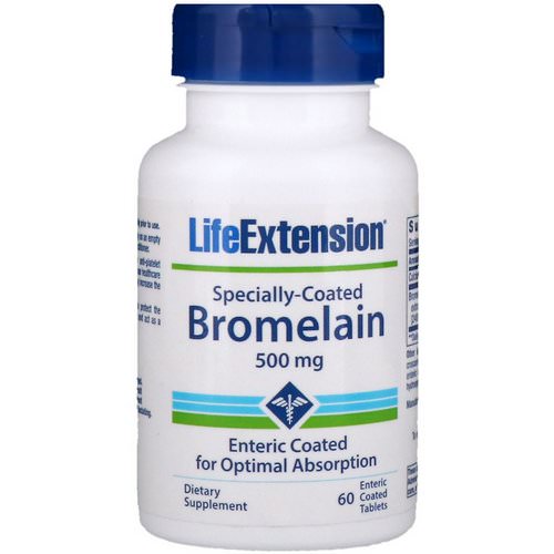 Life Extension, Specially-Coated Bromelain, 500 mg, 60 Enteric Coated Tablets Review