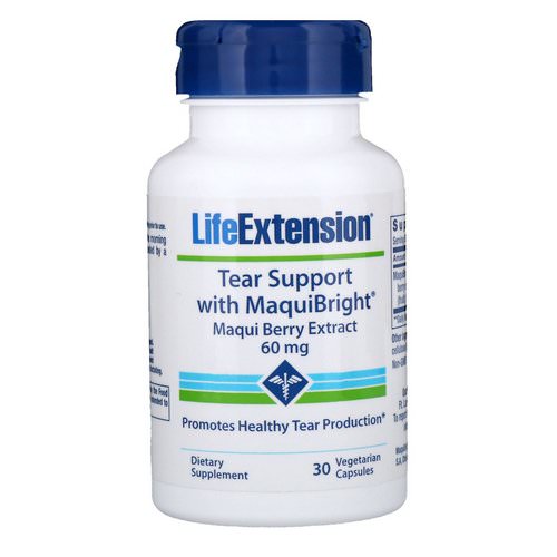 Life Extension, Tear Support with MaquiBright, Maqui Berry Extract, 60 mg, 30 Vegetarian Capsules Review