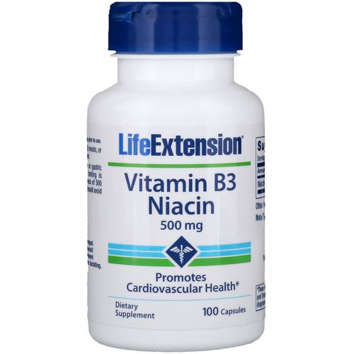 Life Extension, Vitamin B3 Niacin, 500 mg, 100 Capsules Review
