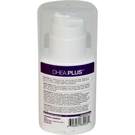 DHEA, 補品: Life-flo, DHEA Plus, Highly Absorbent Body Cream, 2 oz (57 g)