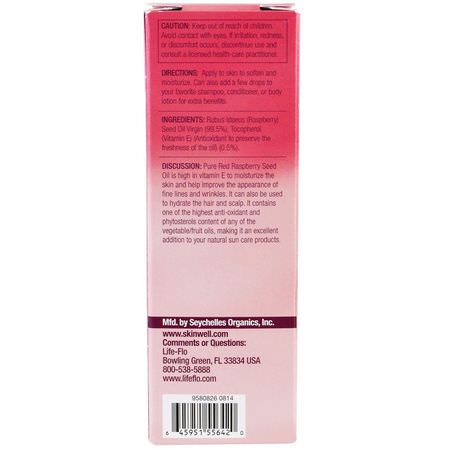 皮膚治療, 紅樹莓: Life-flo, Pure Red Raspberry Seed Oil, 2 fl oz (60 ml)