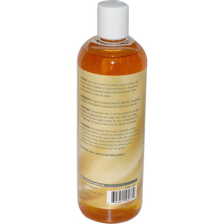 載體油, 香精油: Life-flo, Pure Sesame Oil, Skin Care, 16 fl oz (473 ml)