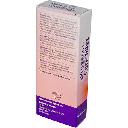 孕激素產品, 女性健康: Life-flo, Progesta-Care Mist, Natural Progesterone, 1 fl oz (30 ml)