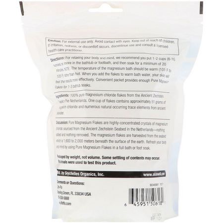 礦物質浴, 精油: Life-flo, Pure Magnesium Flakes, Magnesium Chloride Brine, 1.65 lb (26.4 oz)