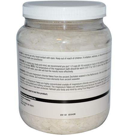 鎂, 礦物質: Life-flo, Pure Magnesium Flakes, Magnesium Chloride Brine, 2.75 lb (44 oz)