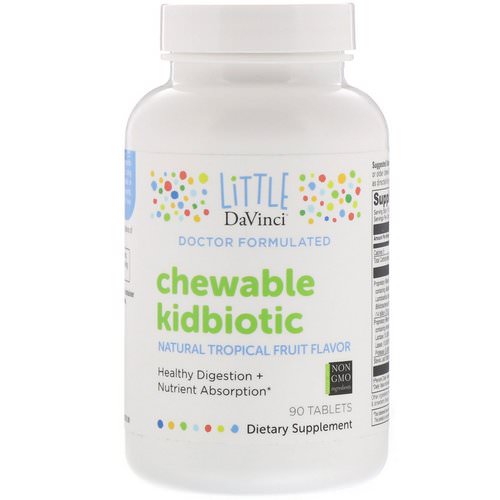 Little DaVinci, Chewable Kidbiotic, Natural Tropical Fruit, 90 Tablets Review