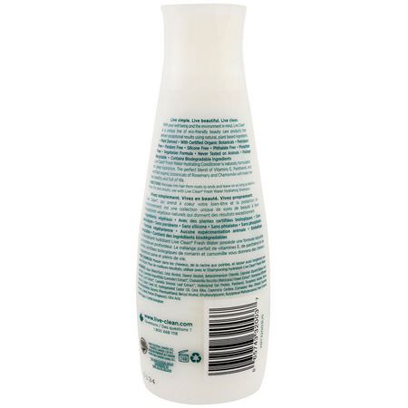 護髮素, 護髮: Live Clean, Hydrating Conditioner, Fresh Water, 12 fl oz (350 ml)