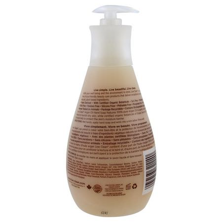 洗手液, 淋浴: Live Clean, Hydrating Liquid Hand Soap, Argan Oil, 17 fl oz (500 ml)