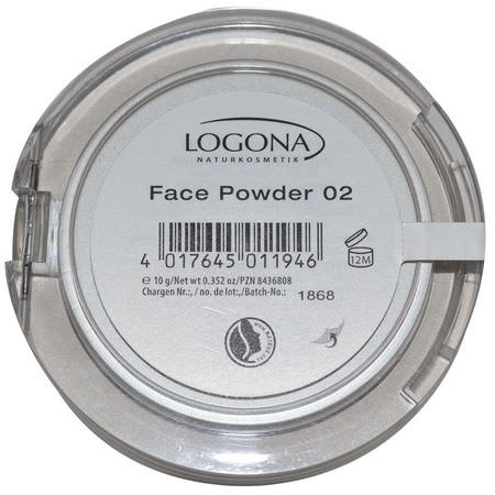 粉餅, 臉部: Logona Naturkosmetik, Face Powder, Medium Beige 02, 0.352 oz (10 g)