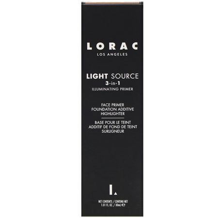 粉底, 底妝: Lorac, Light Source, 3 in 1 Illuminating Primer, Daybreak Aurore, 1.01 fl oz (30 ml)