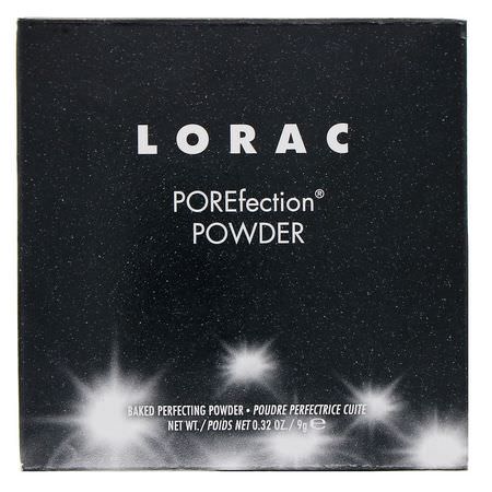 定型噴霧, 粉末: Lorac, POREfection Baked Perfecting Powder, PF4 Medium, 0.32 oz (9 g)