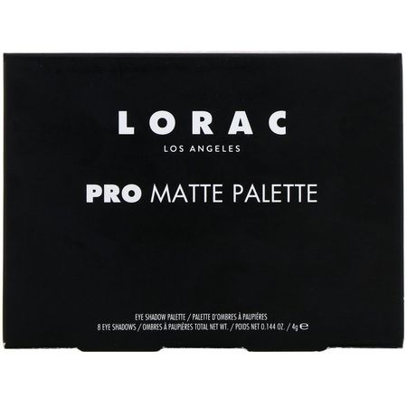 化妝禮品, 眼影: Lorac, Pro Matte Palette, Eye Shadow Pallete, 0.144 oz (4 g)