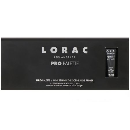眼底液, 眼影: Lorac, Pro Palette with Mini Behind the Scenes Eye Primer, 0.51 oz (14.3 g)