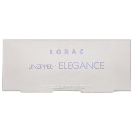 化妝禮品, 眼影: Lorac, Unzipped Elegance Eye Shadow Palette with Dual-Ended Brush, 0.37 oz (10.5 g)