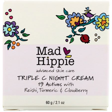 維生素C, 夜間保濕霜: Mad Hippie Skin Care Products, Triple C Night Cream, 2.1 oz (60 g)