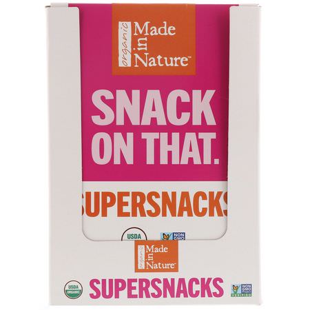 蔬菜小吃, 椰子乾: Made in Nature, Organic Coconut Chips, Maple Vanilla Supersnacks, 10 Pack, 1 oz (28 g) Each