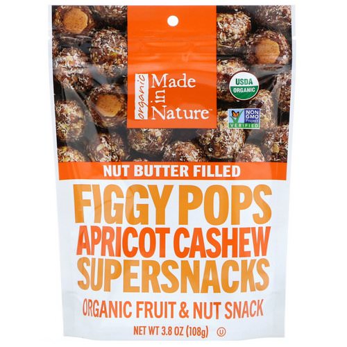 Made in Nature, Organic Figgy Pops, Apricot Cashew Supersnacks, 3.8 oz (108 g) Review