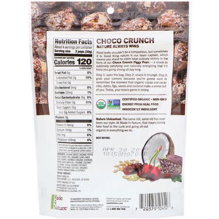 無花果, 蔬菜: Made in Nature, Organic Figgy Pops, Choco Crunch Supersnacks, 4.2 oz (119 g)